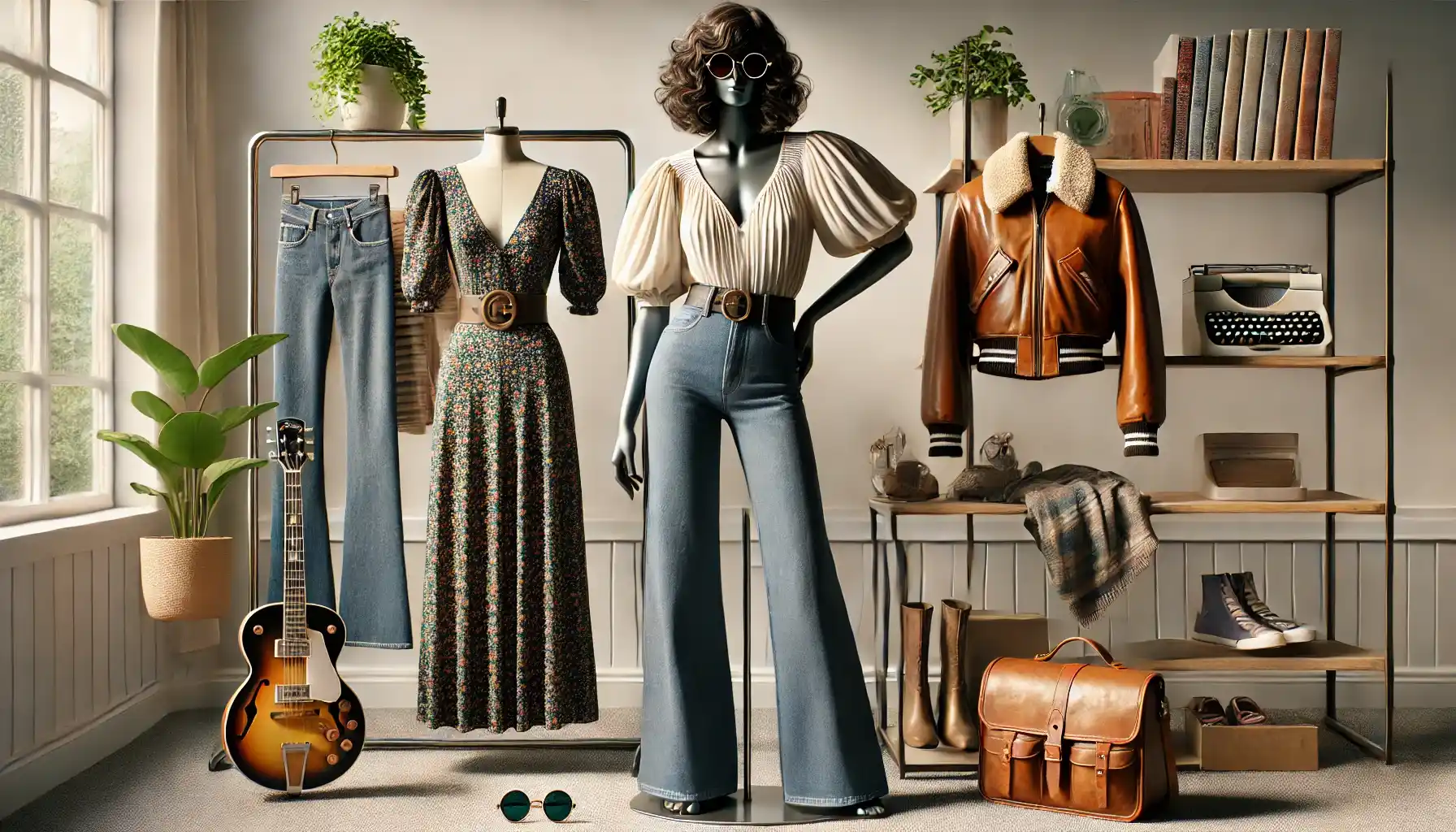 fashion setup showcasing vintage trends making a comeback.
